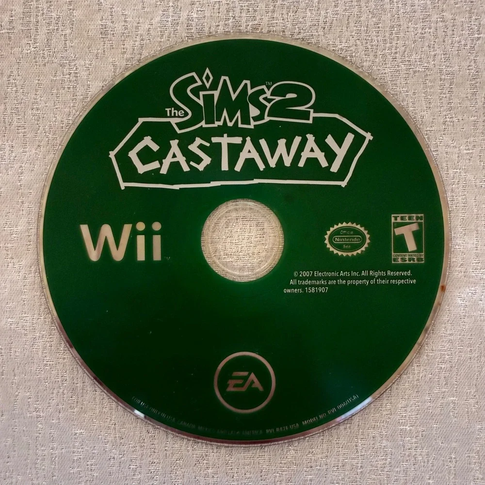 The Sims 2 Castaway Wii Video Game Disc Only EA 2007 RVL-R42E-USA Untested
